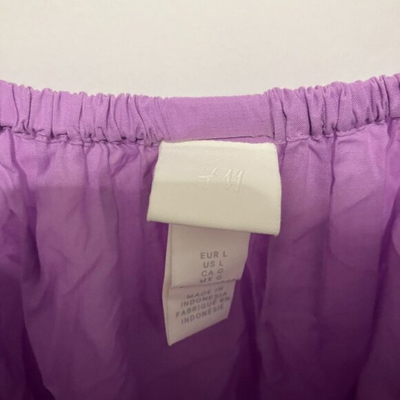 H&M Women's Flounce Trimmed Midi Dress, Lavender, Large - Picture 3 of 3